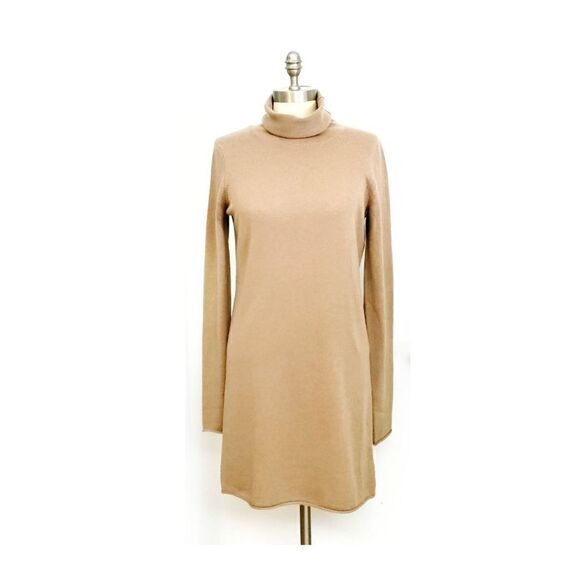 PHILANTHROPY CITY MINI DRESS NUDE TAN WOMENS SIZE M WOOL/CASHMERE BLEND - Picture 2 of 7